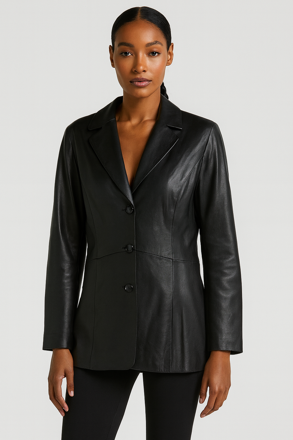 テーラードジャケット Rosary moon - rosary moon / Belted Tailored Jacket Genuine Leather Blazer Jacket – Moonrise Boutique