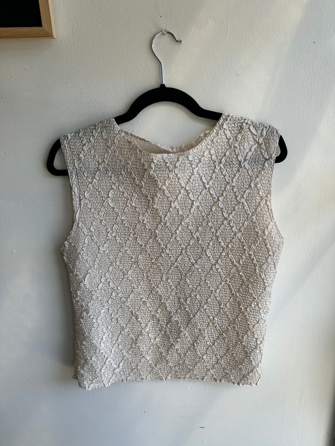 Beige Lightweight Textured Tank Top