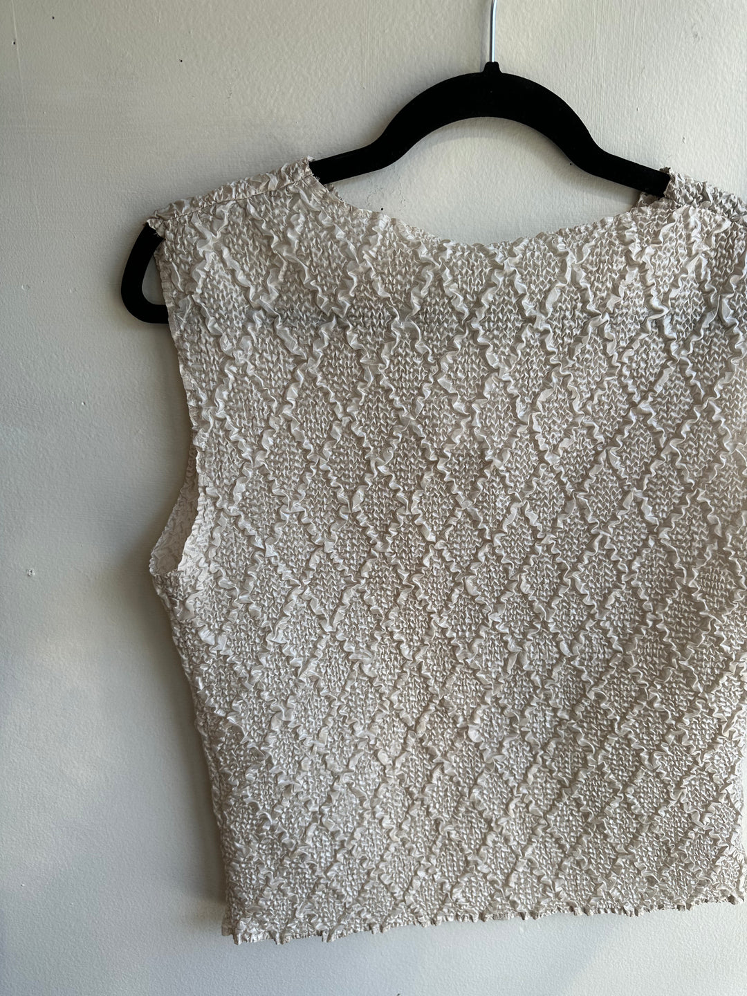 Beige Lightweight Textured Tank Top