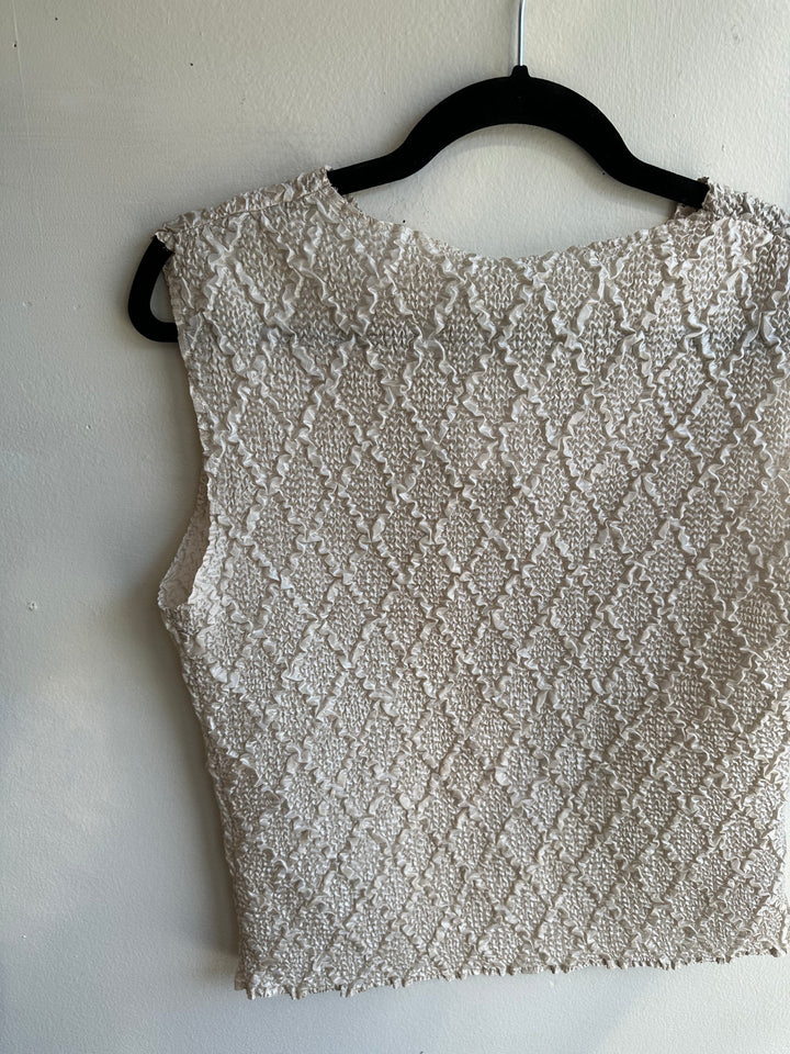 Beige Lightweight Textured Tank Top