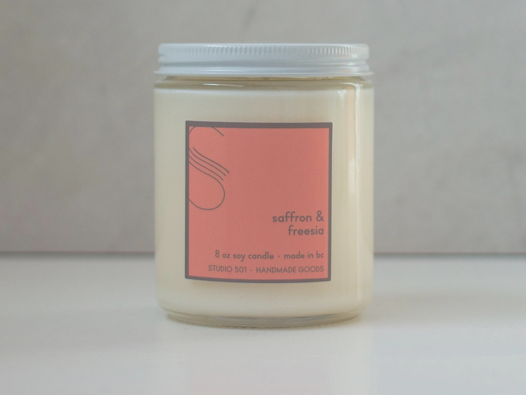 501 Saffron + Freesia 8 oz Soy Candle