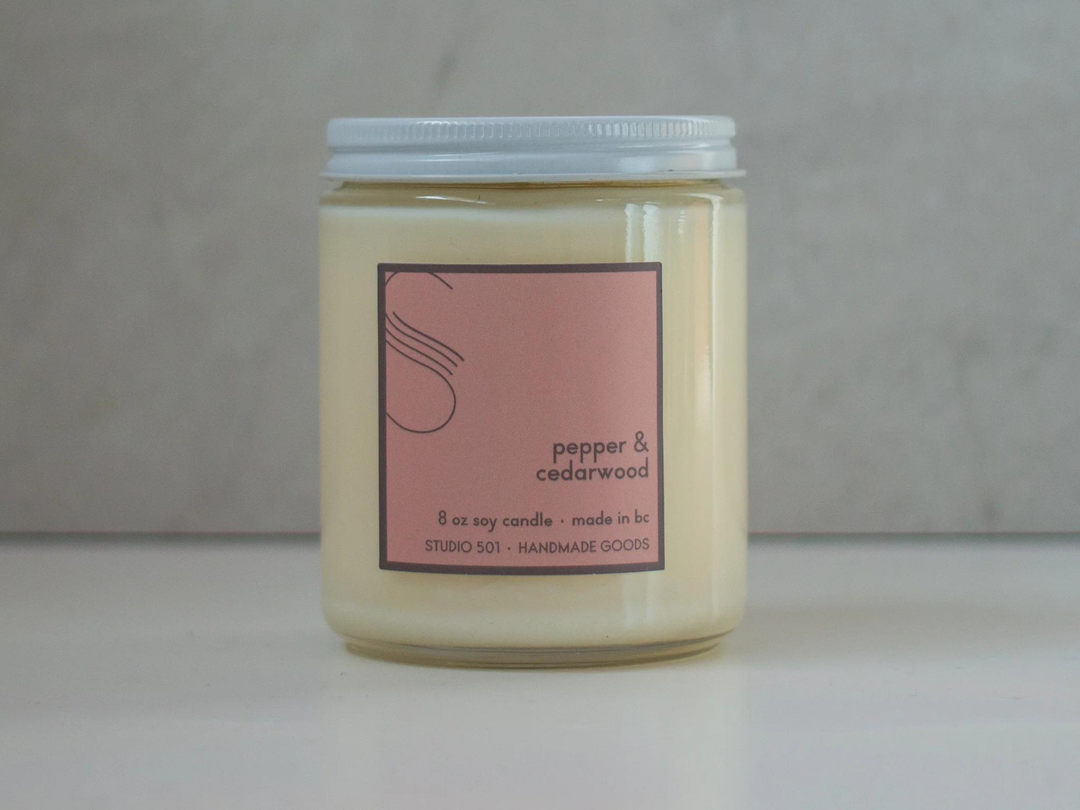 501 Pepper + Cedarwood 8oz Candle