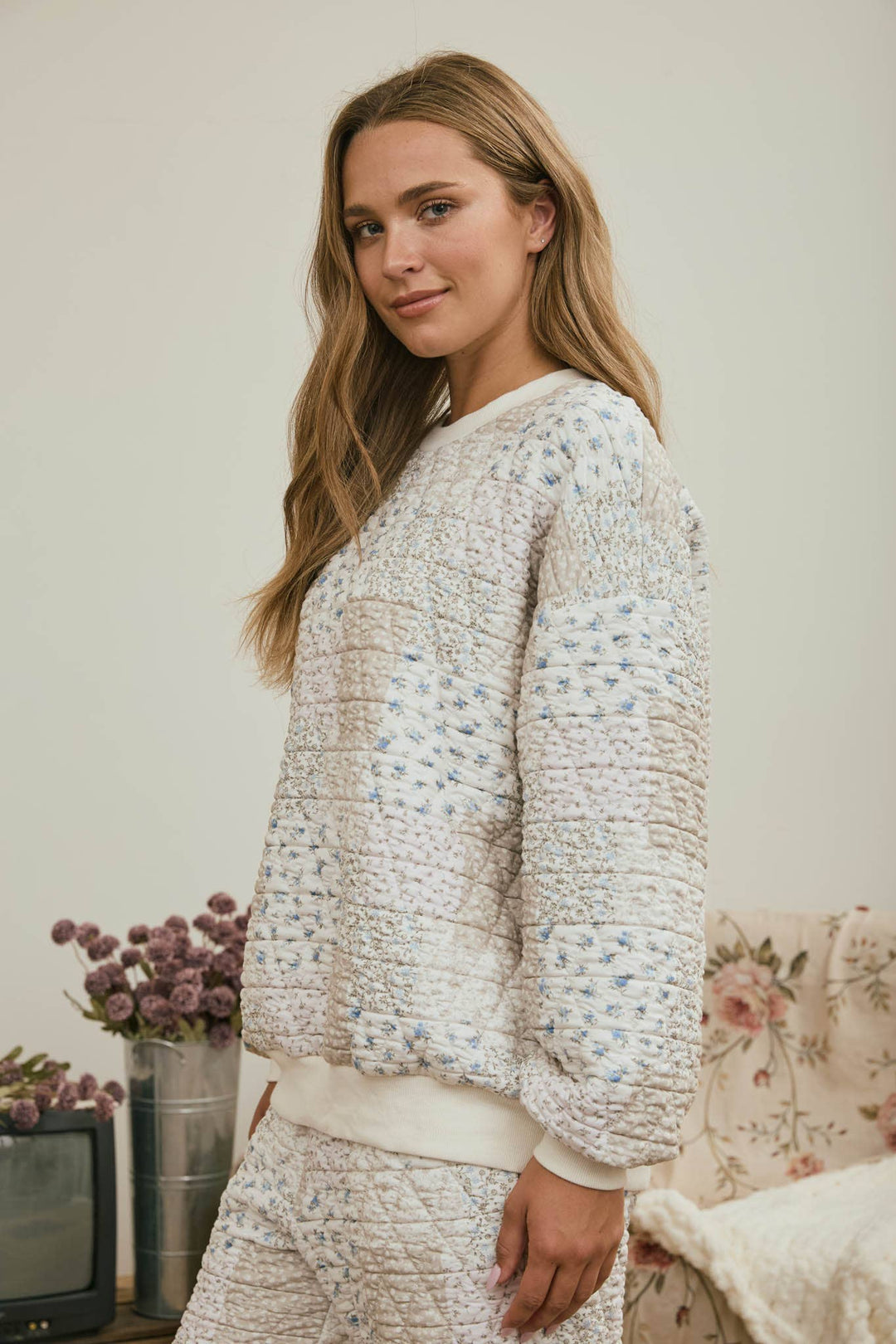 Floral Patchwork Quilted Pants