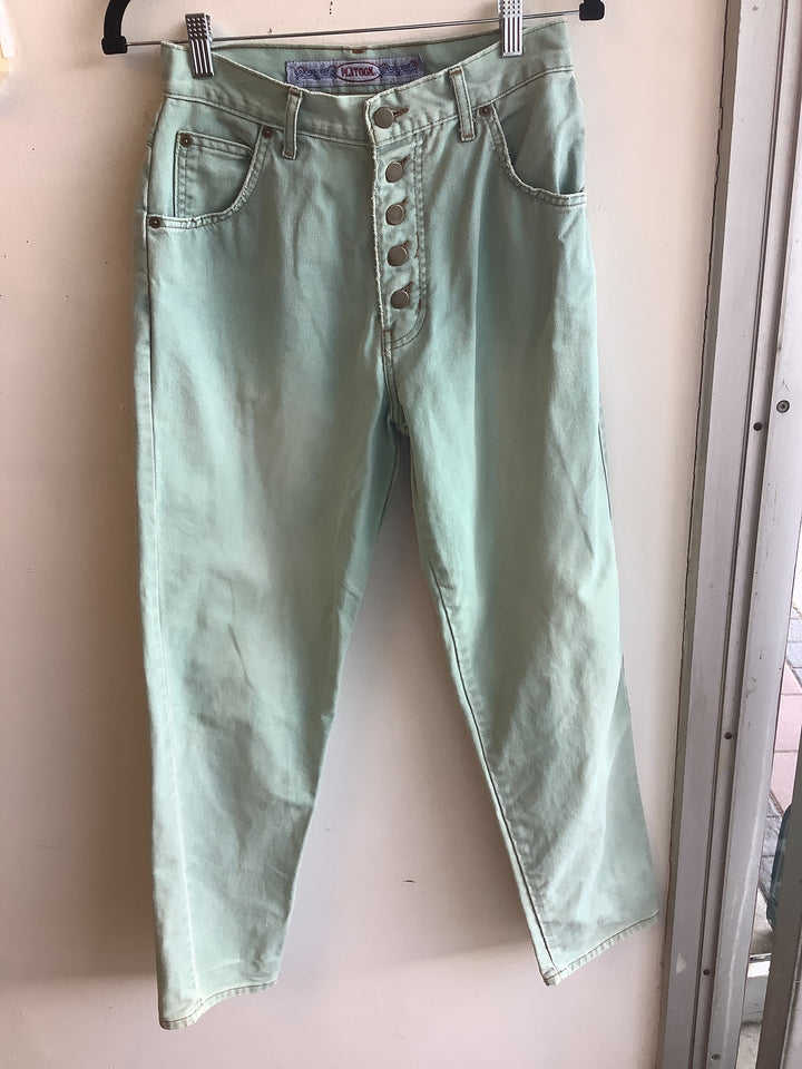 Vintage Platoon Mint Green Button Fly Jeans