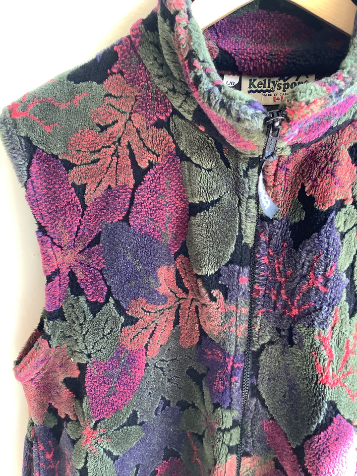Kellysport Floral Fleece Vest- Made in Canada