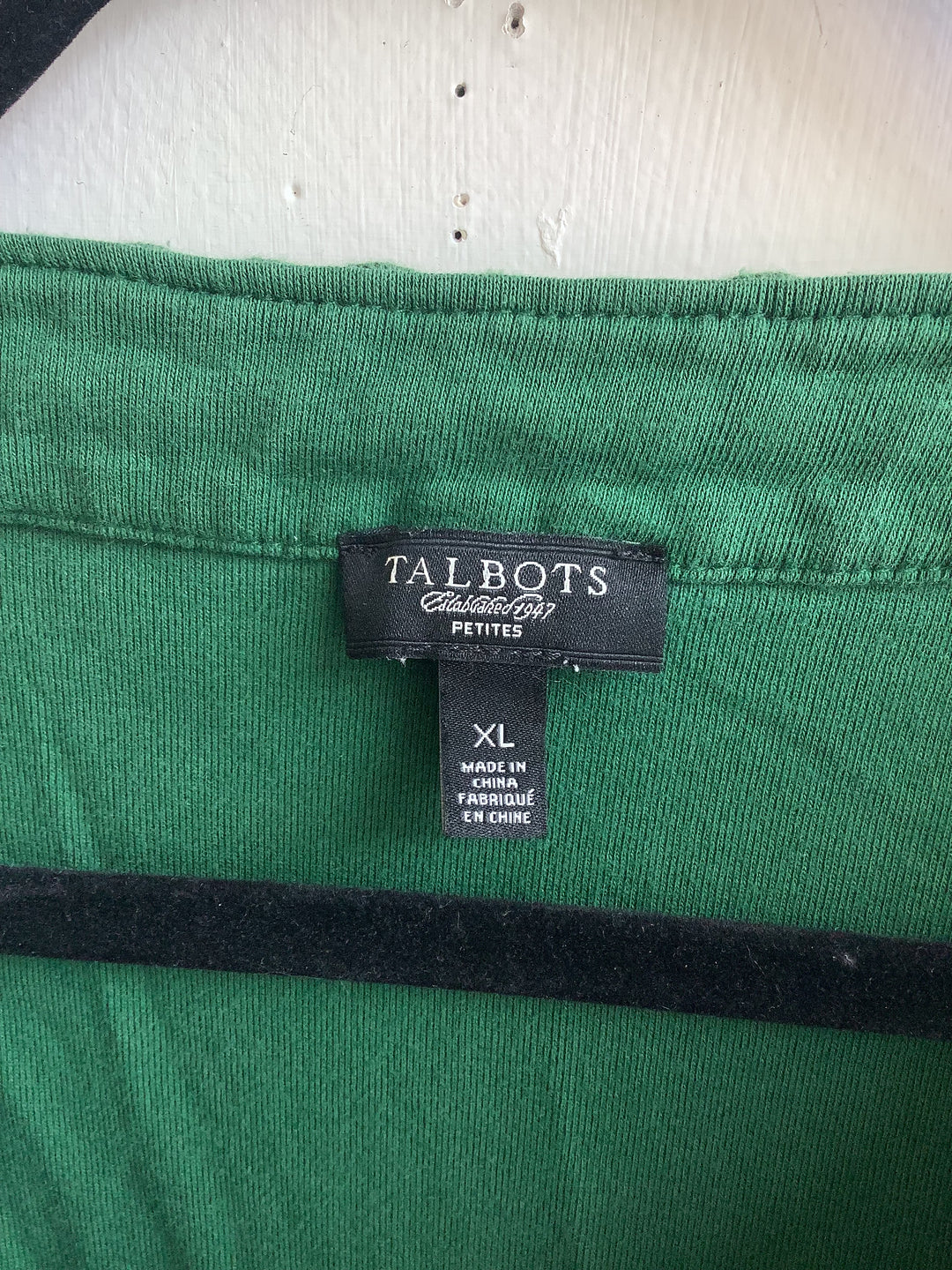 Talbots Emerald Green Crochet-Trim Top