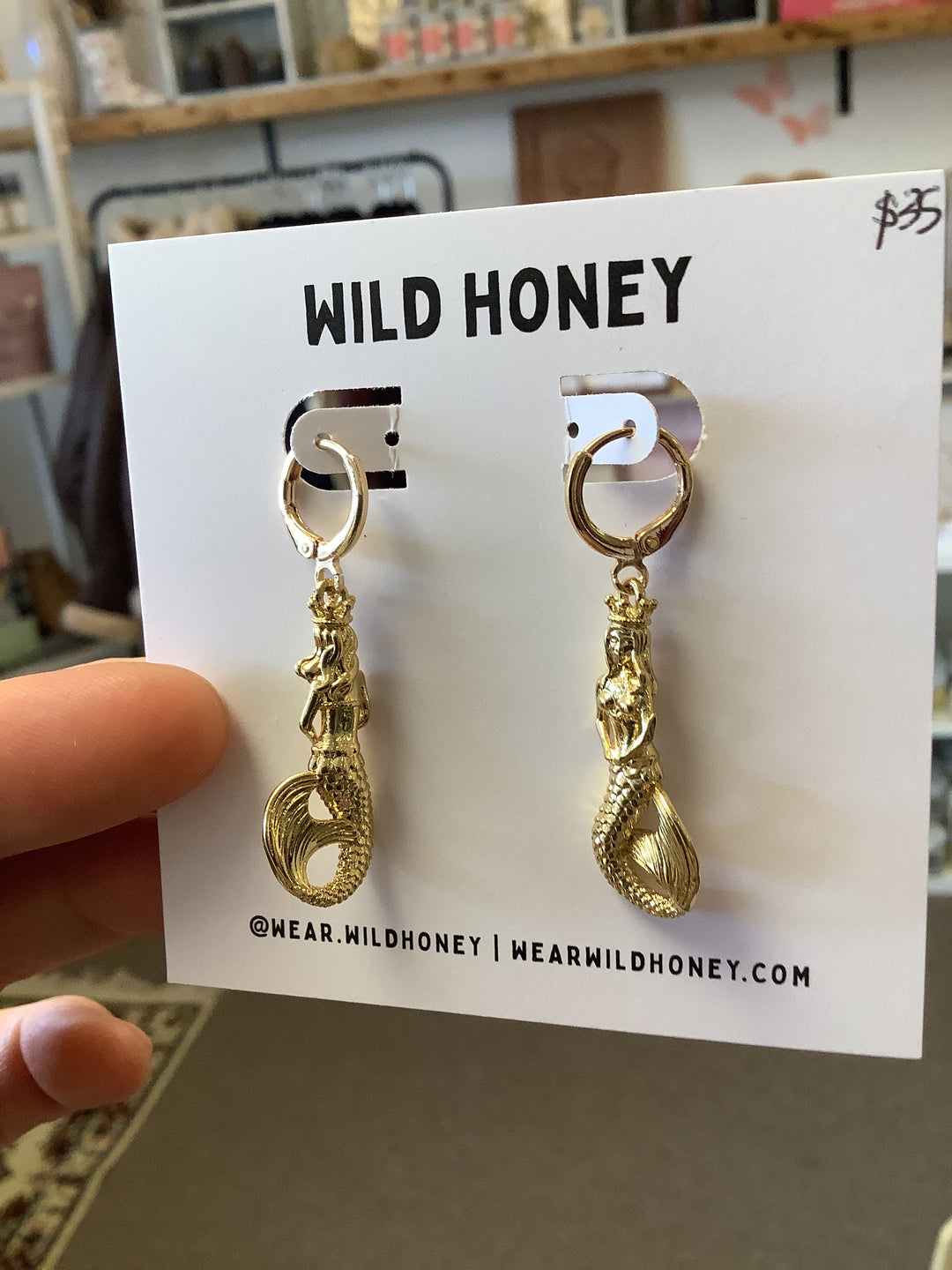 Wild Honey Mermaid Dangle Hoop Earrings