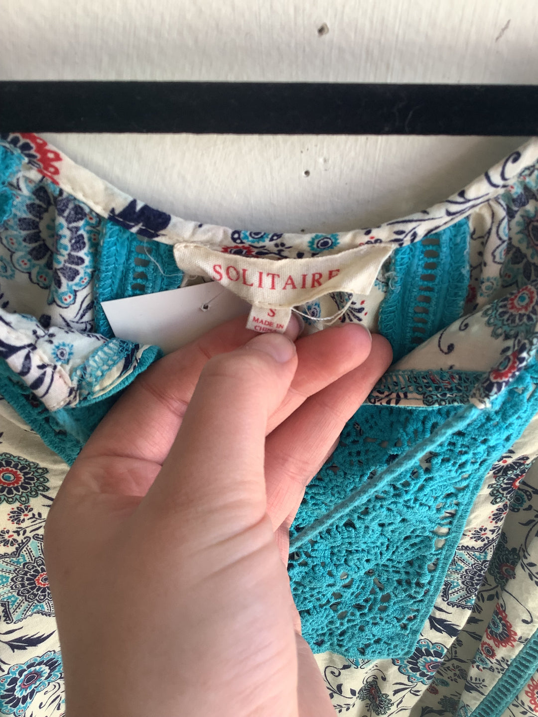 Boho Turquoise Lace Floral Cami