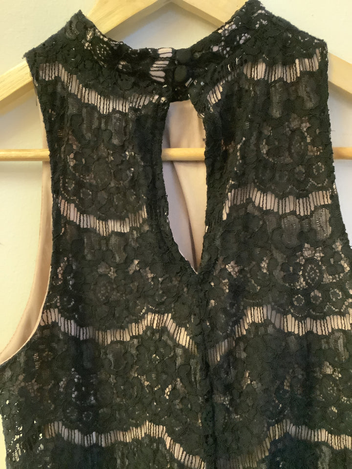 Vintage Black Lace High-Neck Crop