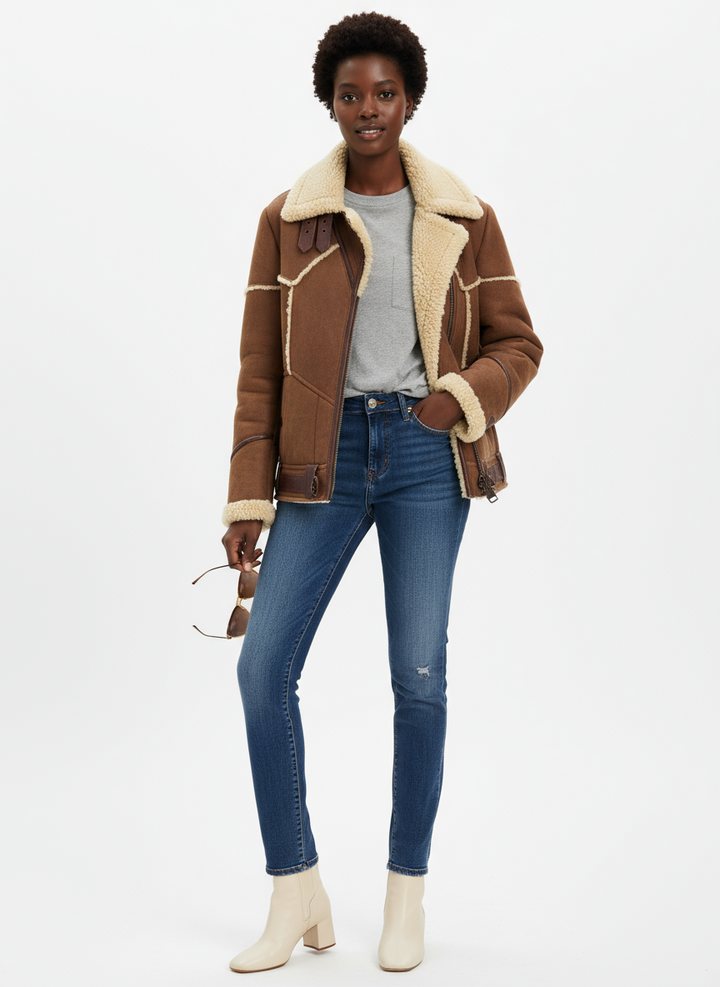 Vintage Shearling Aviator Jacket
