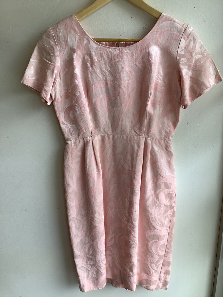 Vintage Nicole Pink Brocade Mini Dress