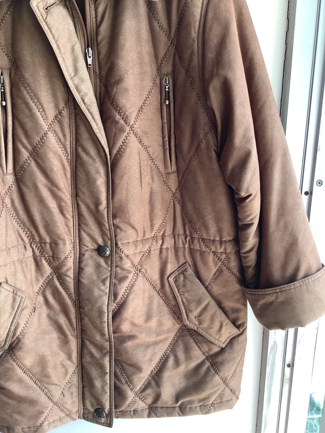 Vintage Apropos Brown Quilted Utility Jacket