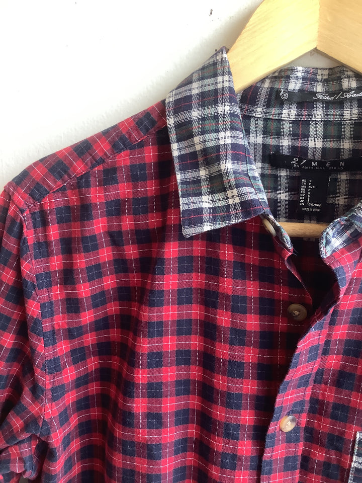 21 Men Mixed Plaid Shirt
