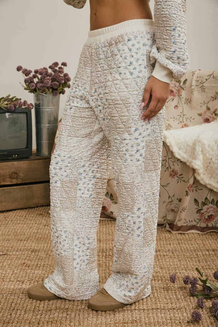 Floral Patchwork Quilted Sweatshirt