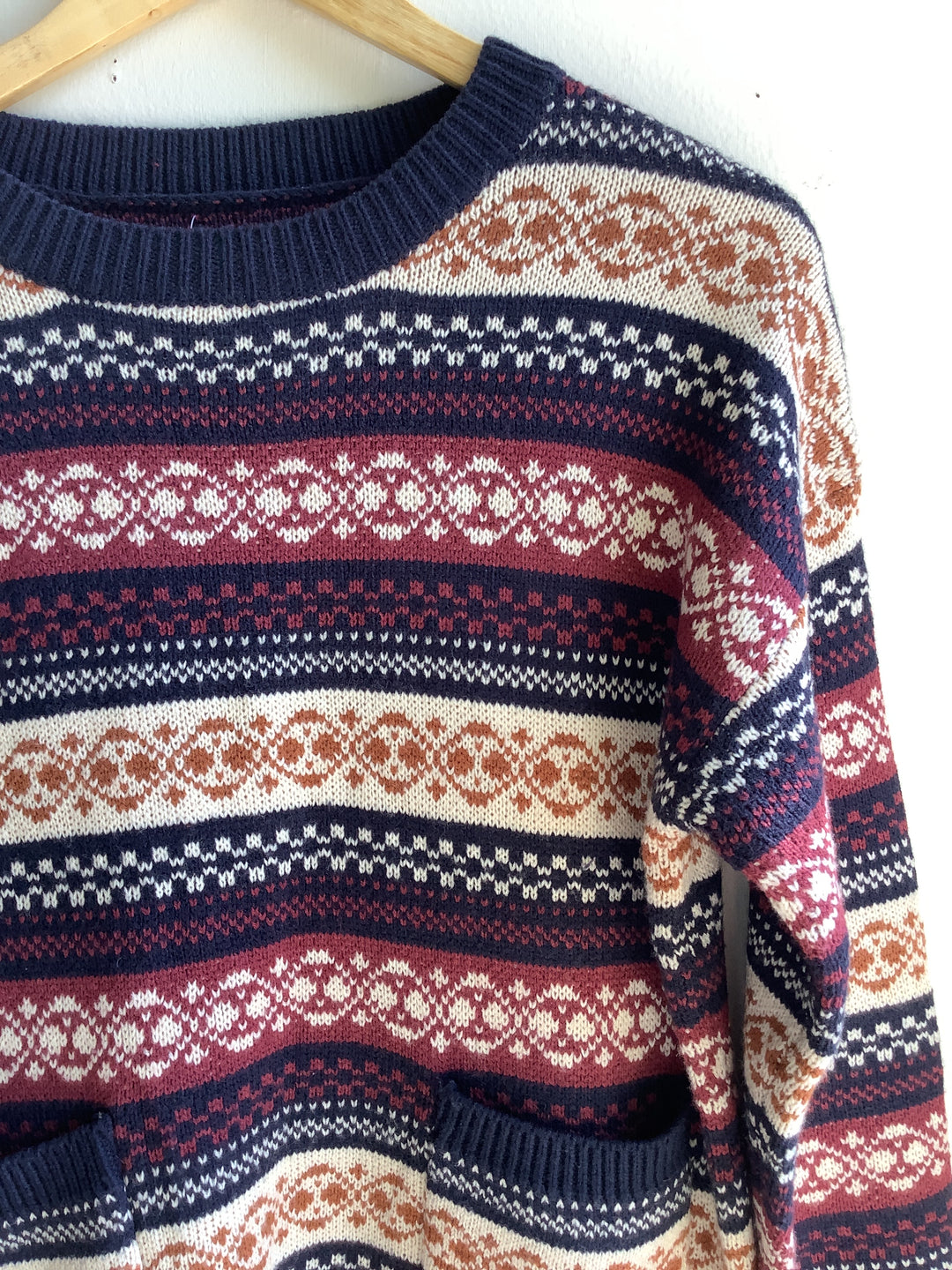 Vintage Fair Isle Knit Sweater Dress