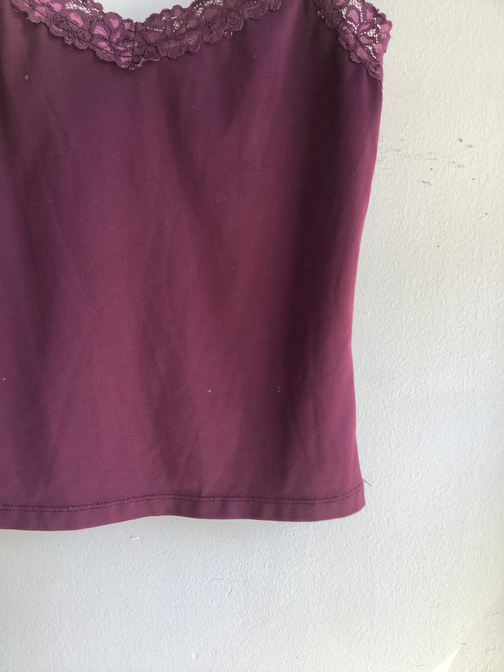 Burgundy Lace Trim Camisole
