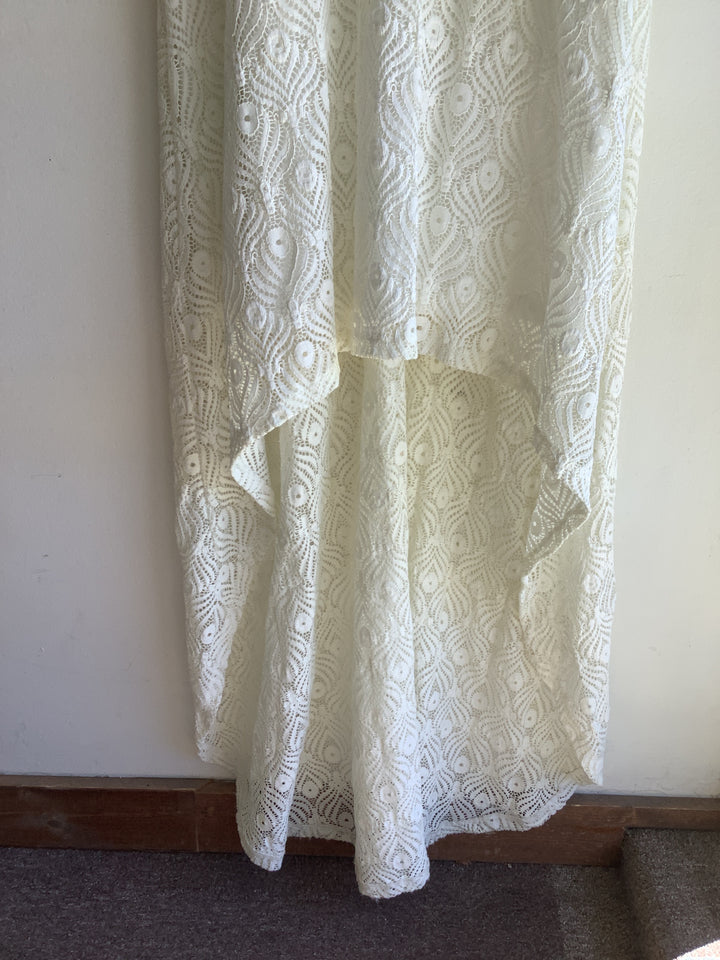 Le Chateau Ivory Lace Midi Dress