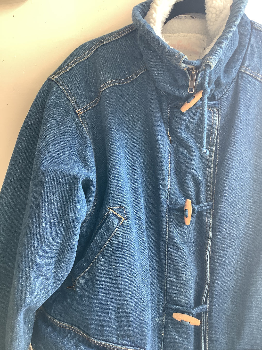 Vintage Oversized Sherpa Denim Coat