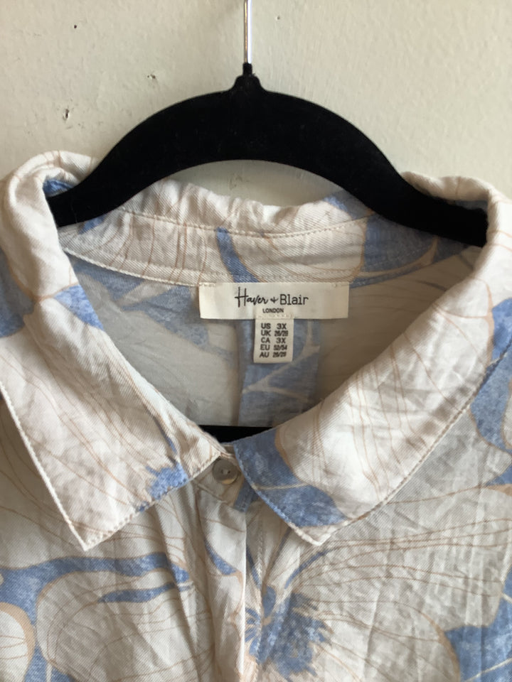 Blue Poppy Button Up