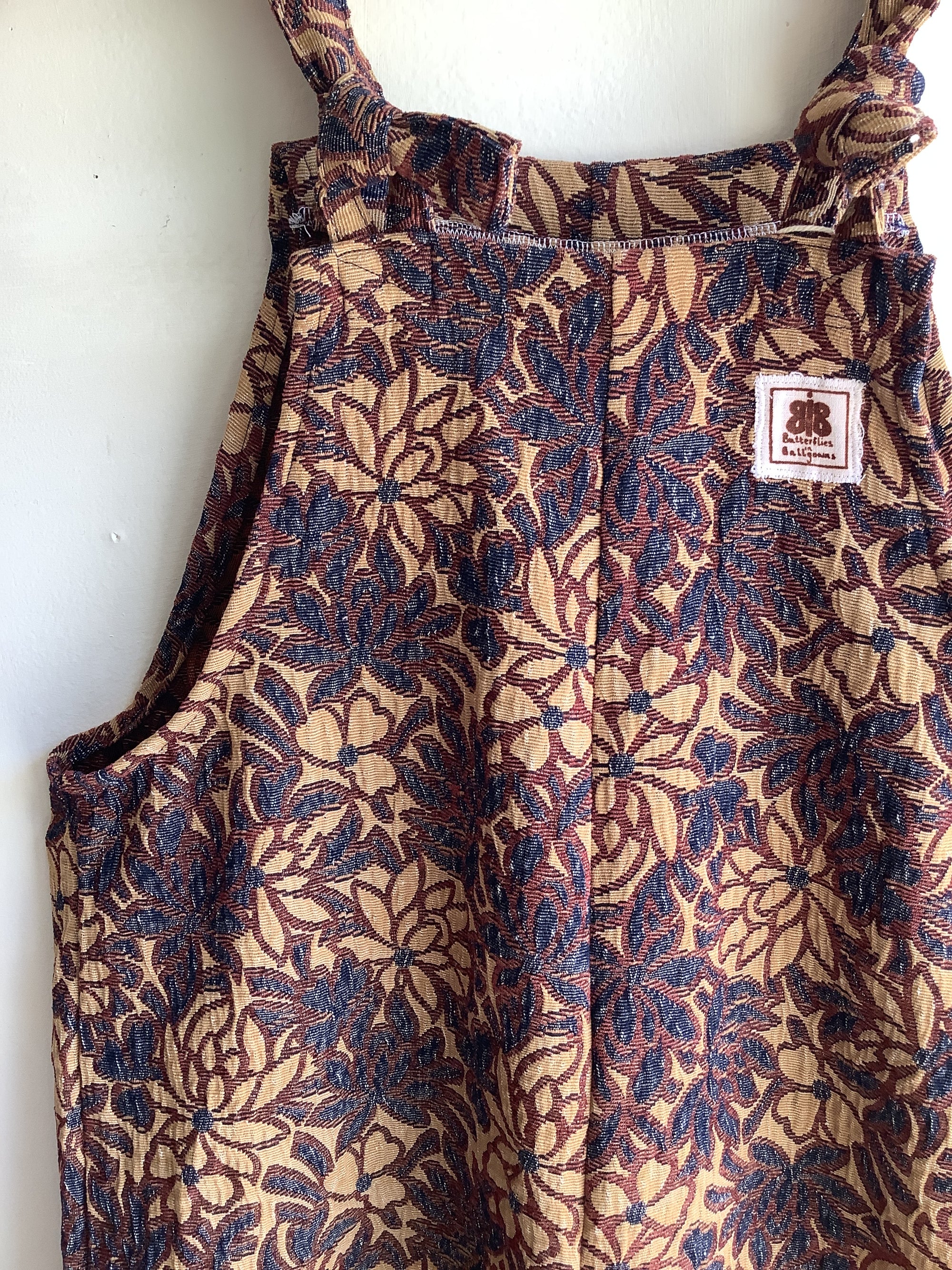 Butterflies in Ballgowns Floral Tapestry Short Overalls