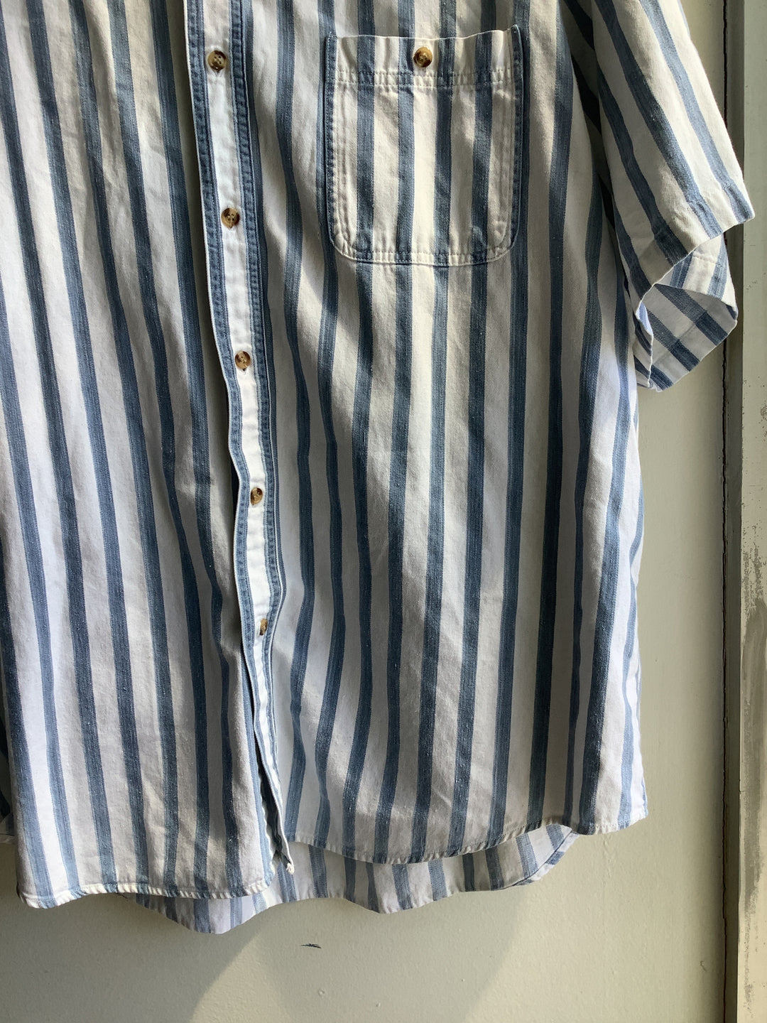 Vintage Blue Stripe Button-Up