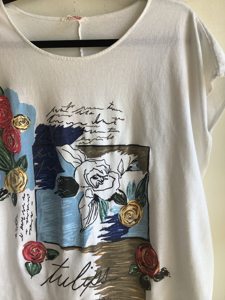 Vintage Floral Art Graphic Blouse