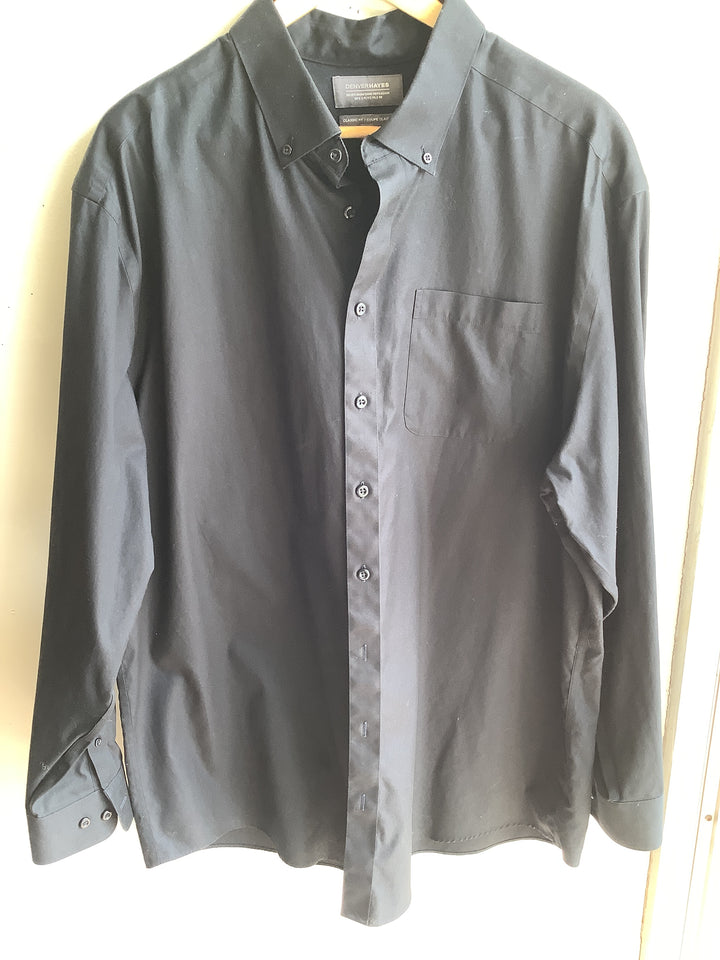 Denver Hayes Classic Fit Black Button Up