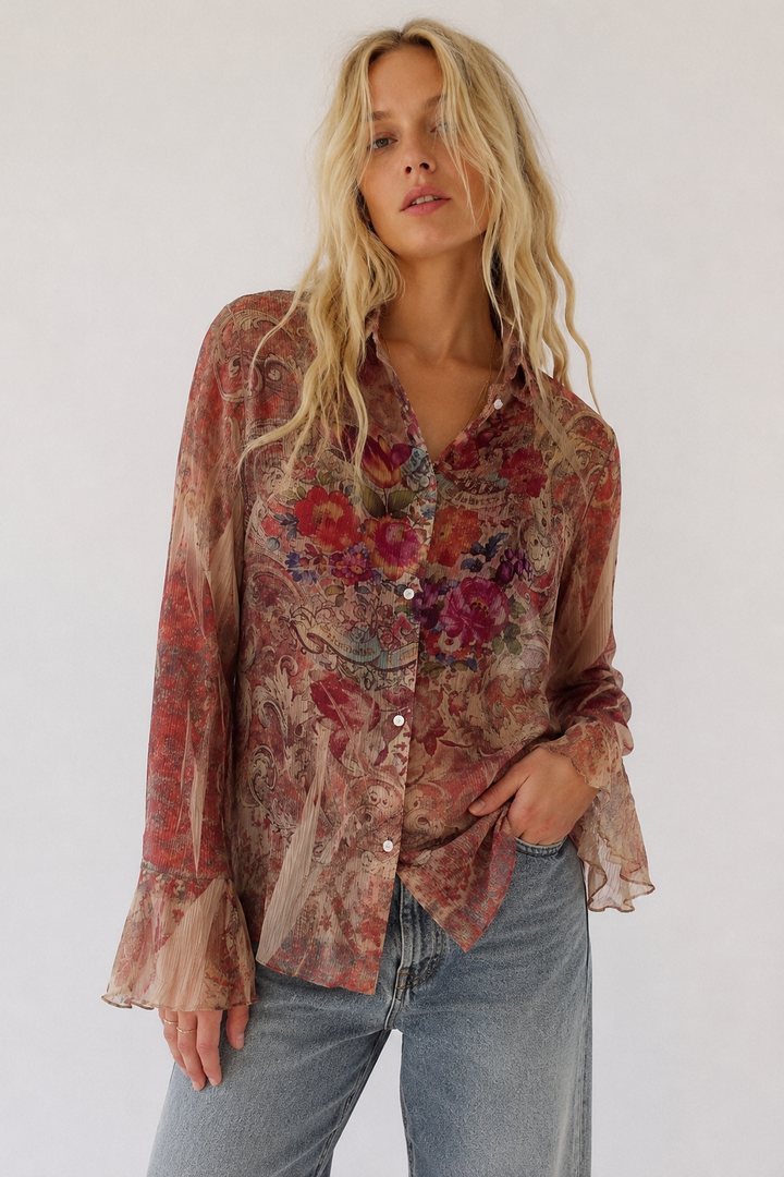 Romantic Sheer Button-Up