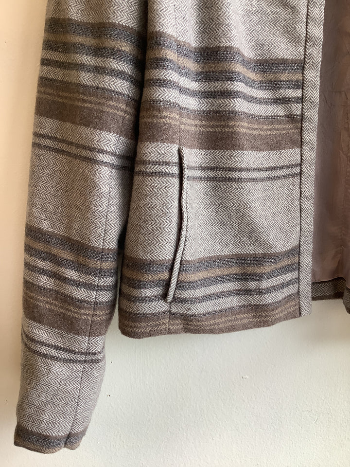 Vintage Phil Carry Neutral Striped Crop Jacket
