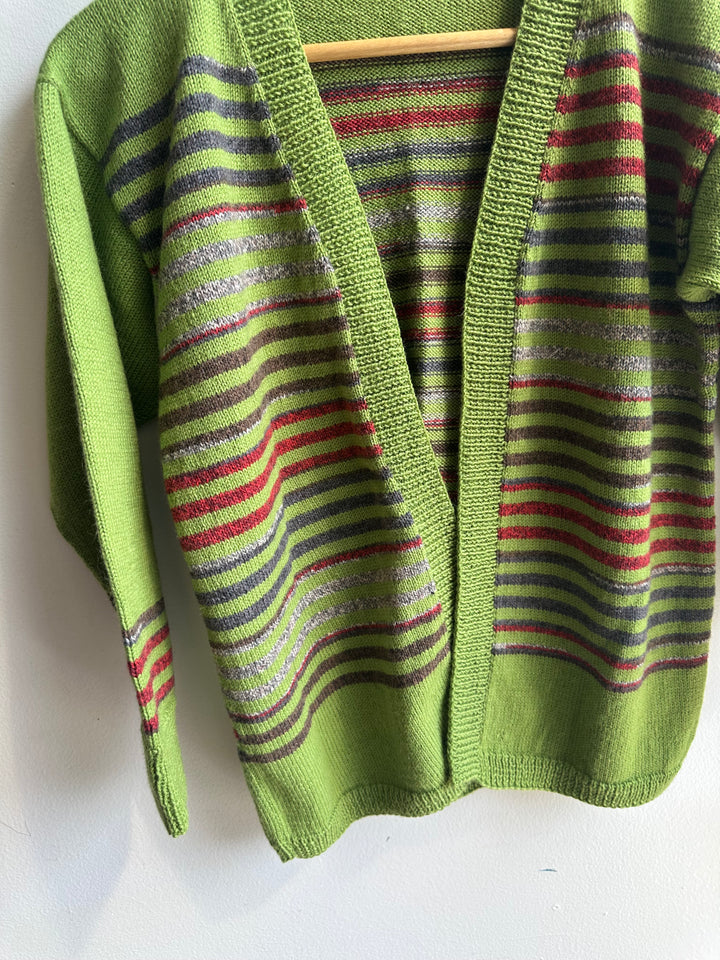 Debbie Svensson Hand Knit Shorescape Striped Cardigan