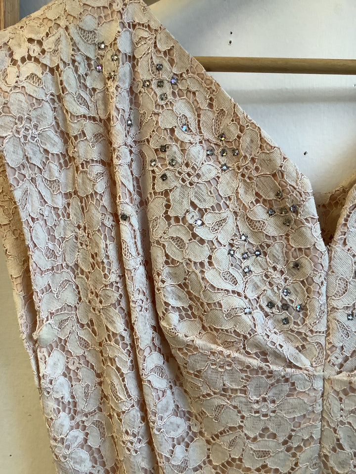 Vintage Blush Lace Dress