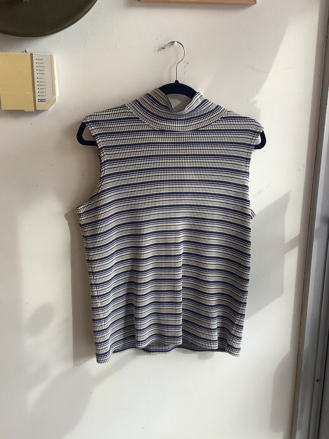 Vintage Lindsay Blake Striped Sleeveless Turtleneck
