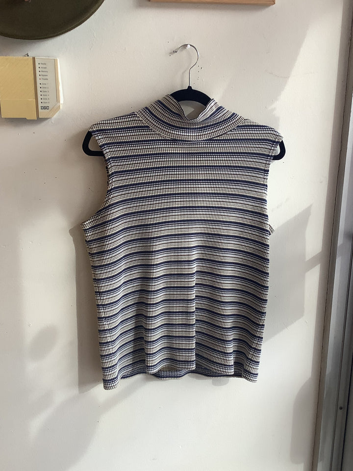 Vintage Lindsay Blake Striped Sleeveless Turtleneck