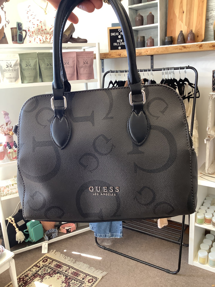 Guess Black Logo Satchel Handbag