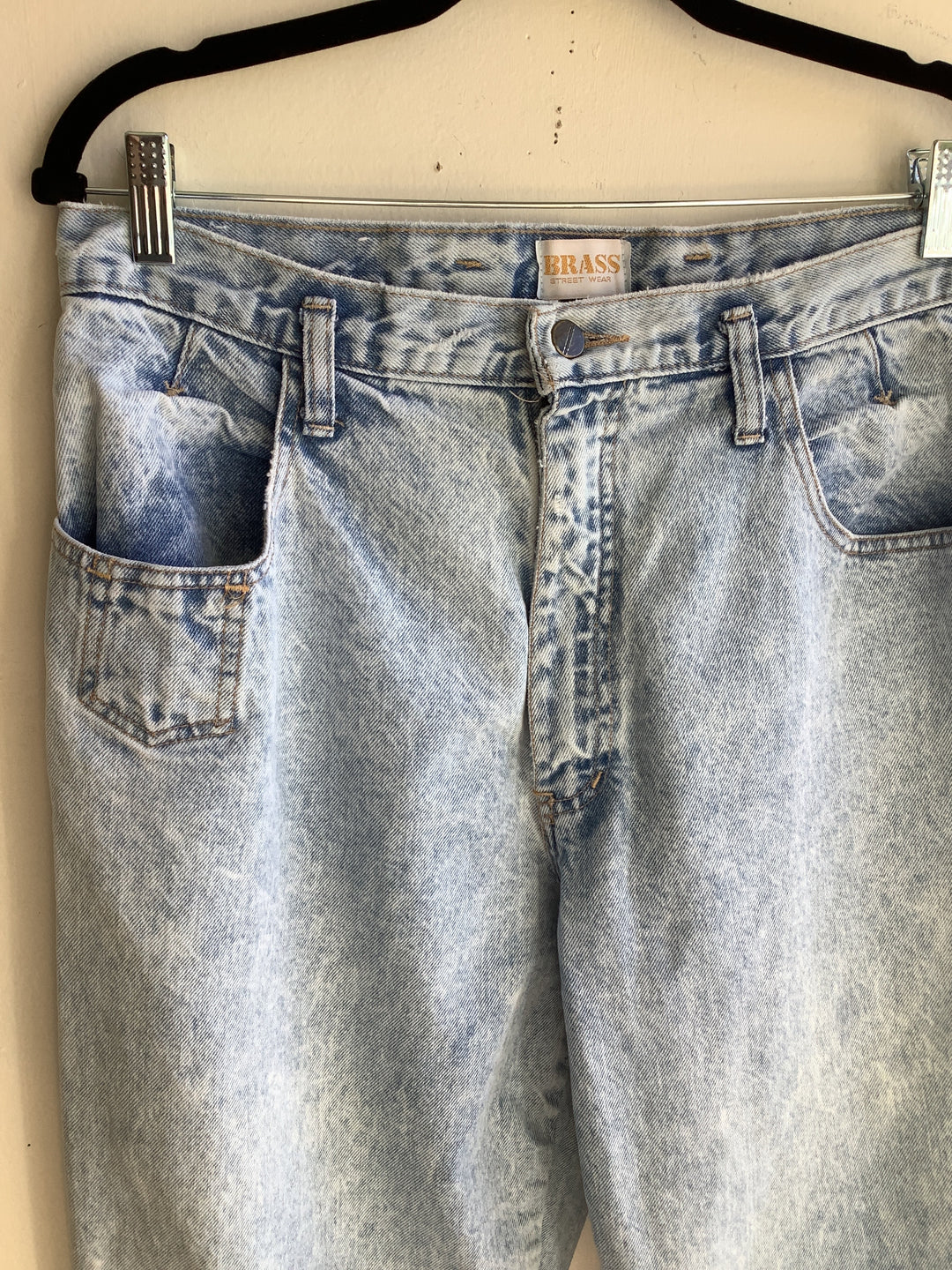 Vintage Brass Acid Wash Mom Jeans