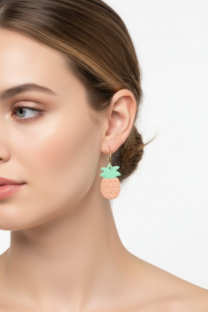 Kactus Blue Pineapple Clay Earrings
