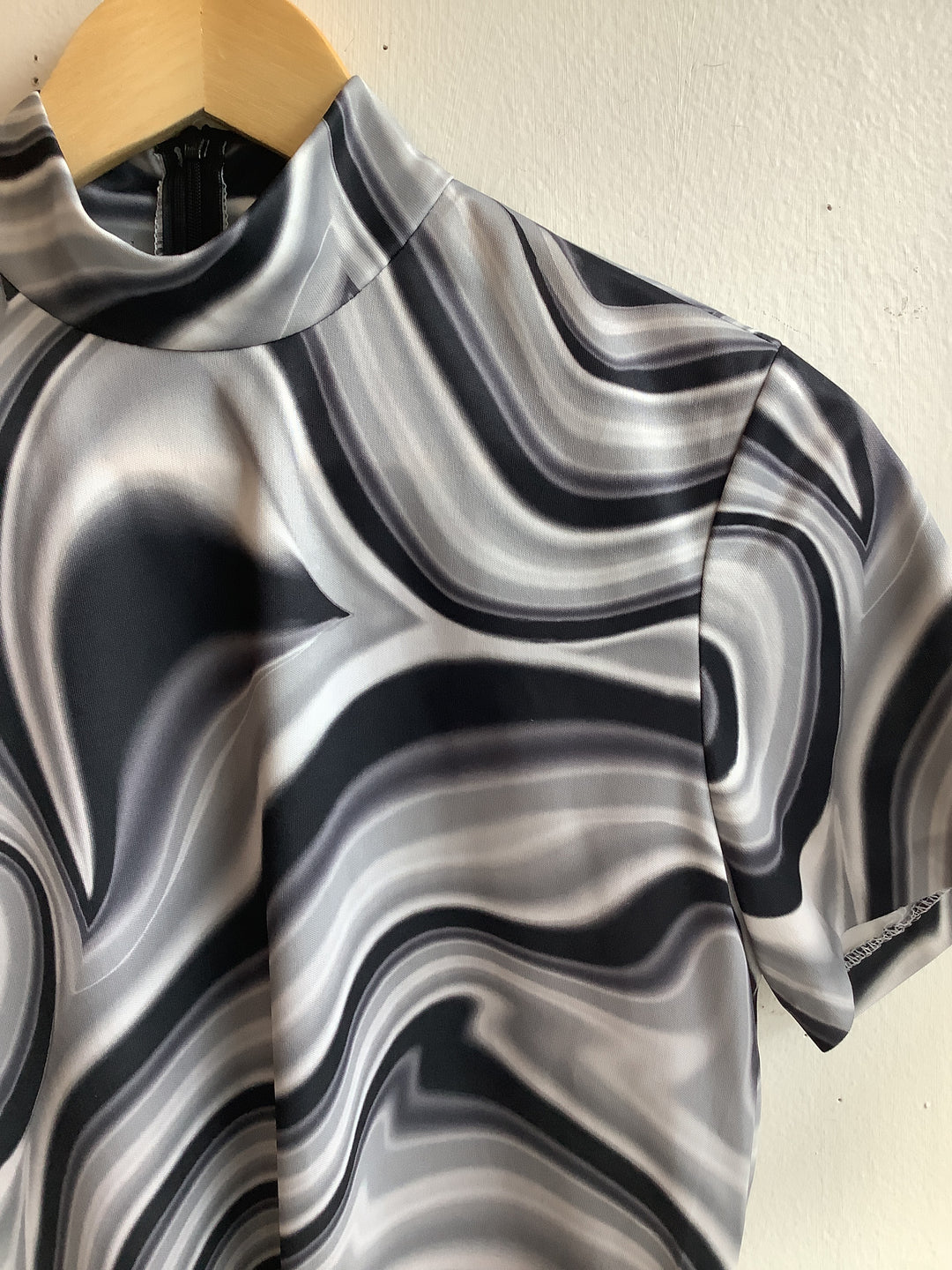 90s Midnight Marble Mock Neck Top