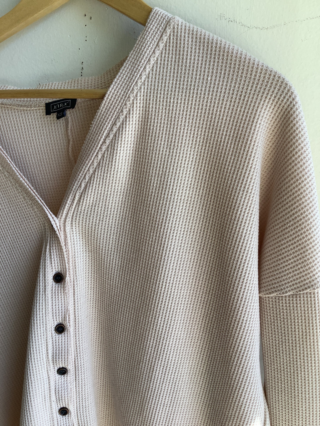 Oatmeal Waffle Knit Button Cardigan