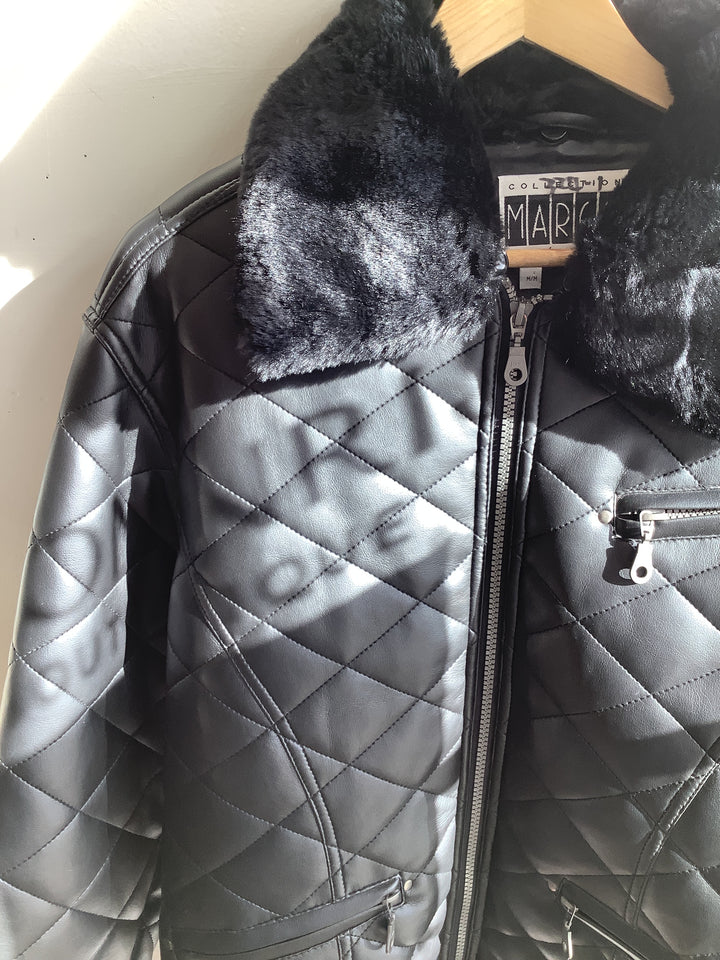 Vintage Marco Quilted Faux Leather Jacket