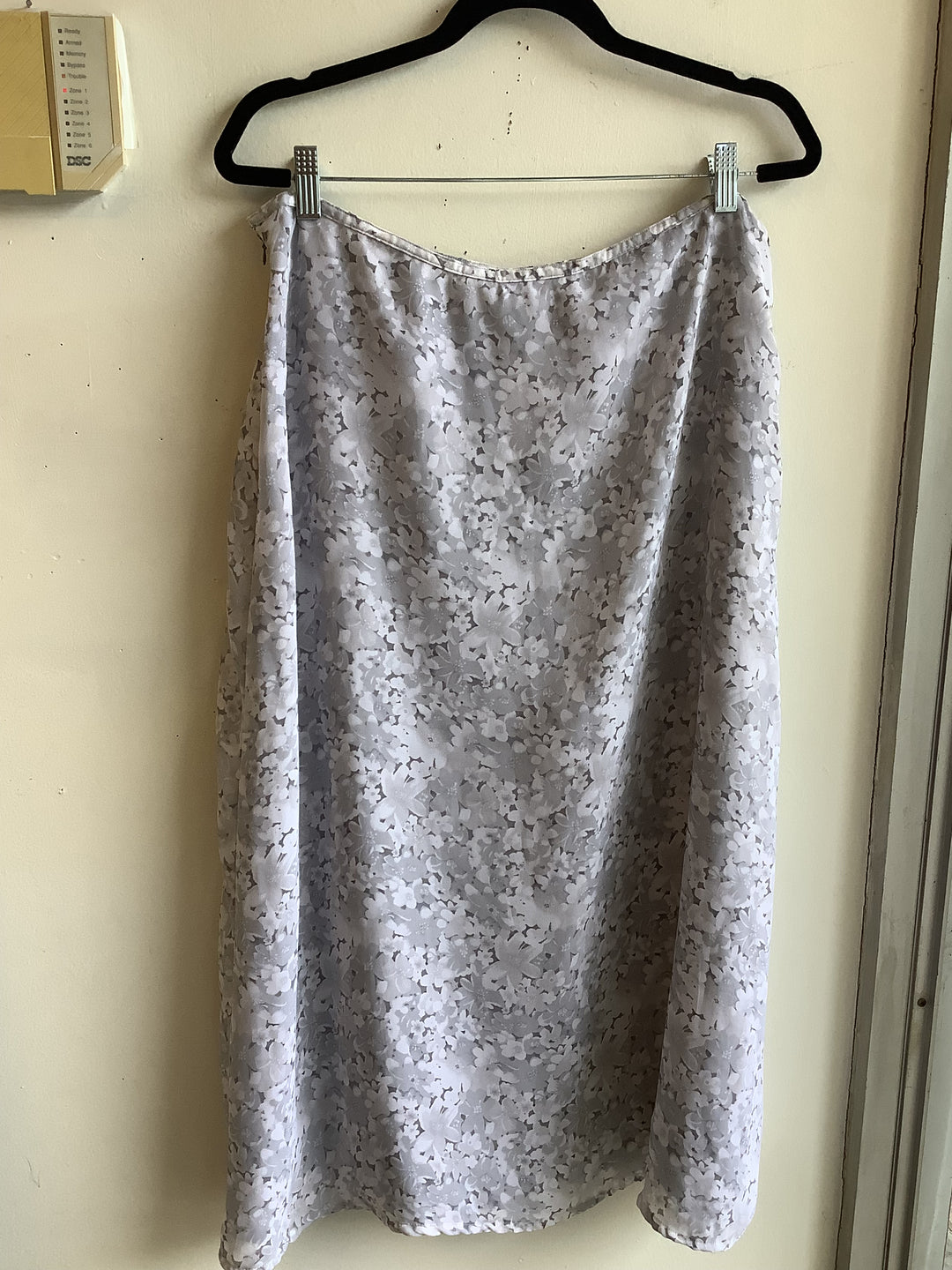 Silver Floral Midi Skirt