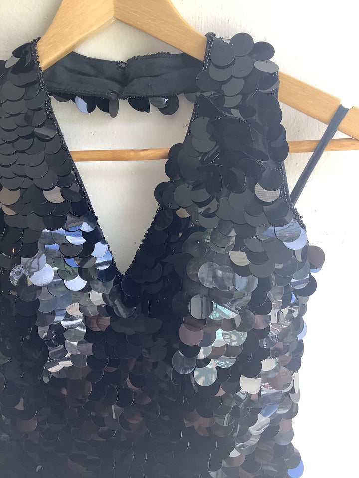 Y2K Disco Sequin Halter Top