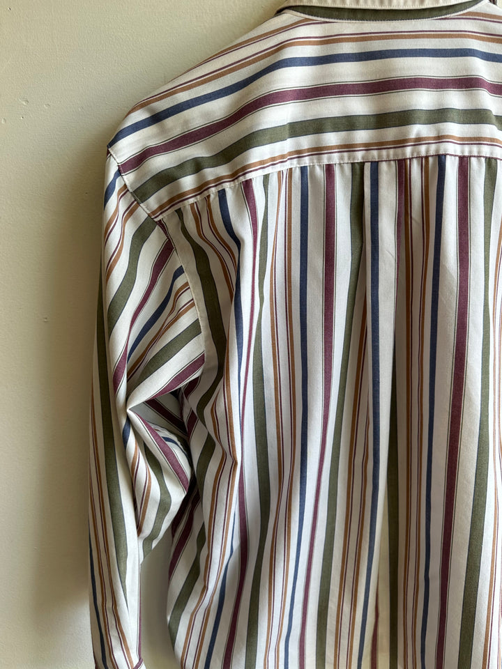 Vintage Tabi Striped Button-Up Shirt | Size Medium