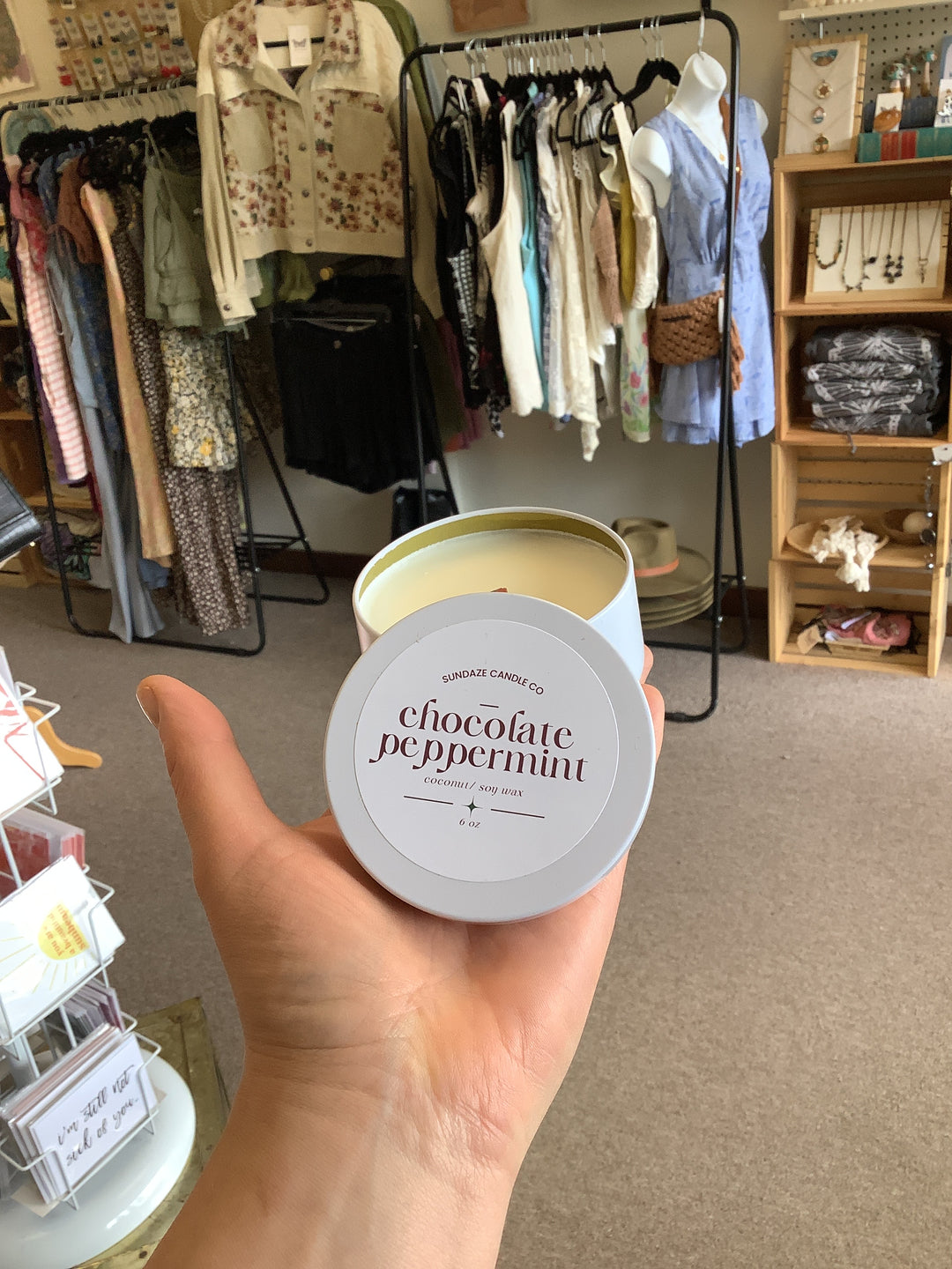 Sundaze Chocolate Peppermint 6oz Coconut / Soy wax Candle