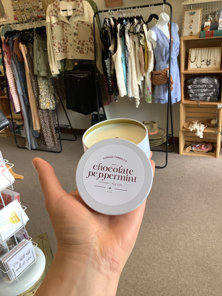 Sundaze Chocolate Peppermint 6oz Coconut / Soy wax Candle