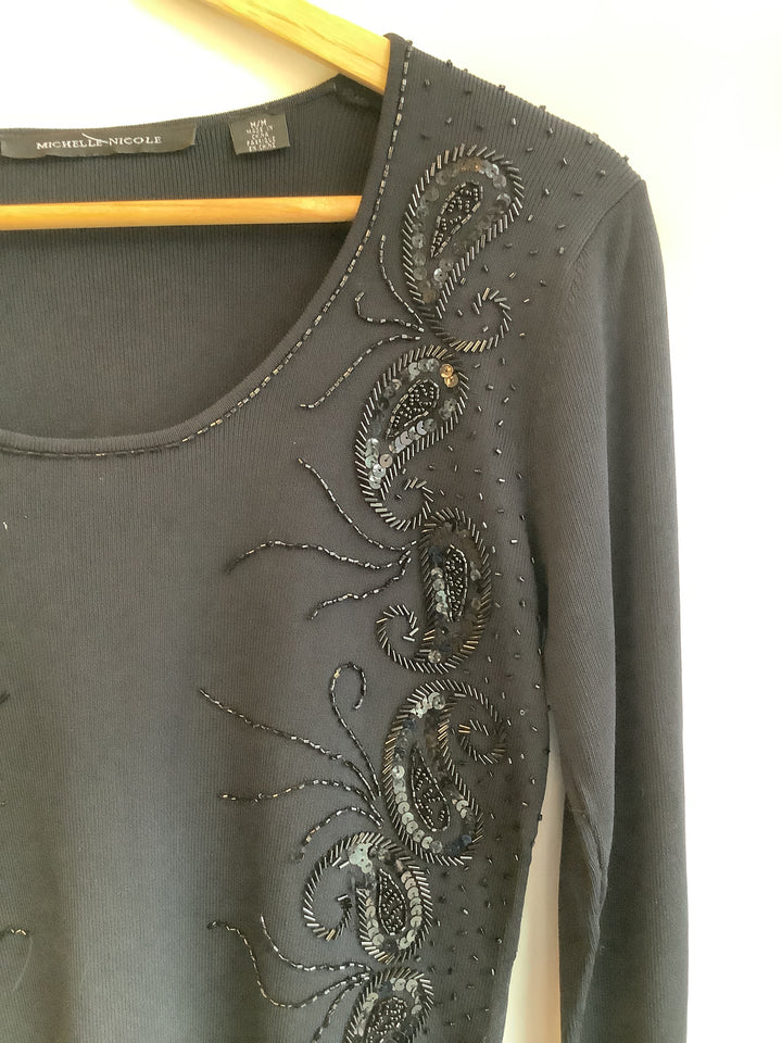 Vintage Beaded Evening L/S Top