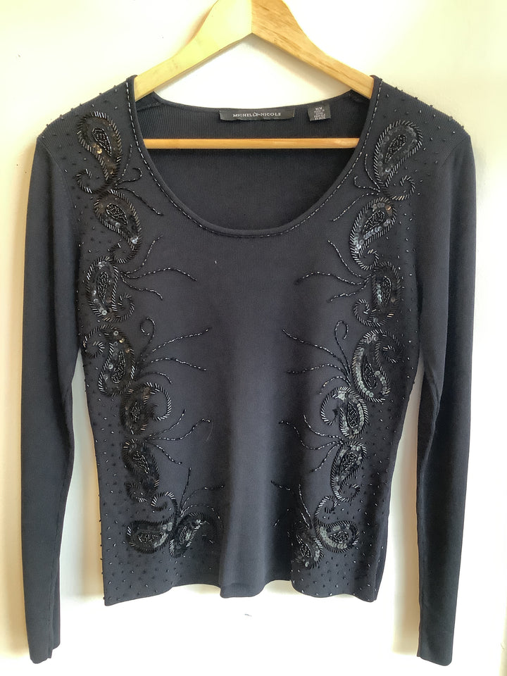 Vintage Beaded Evening L/S Top
