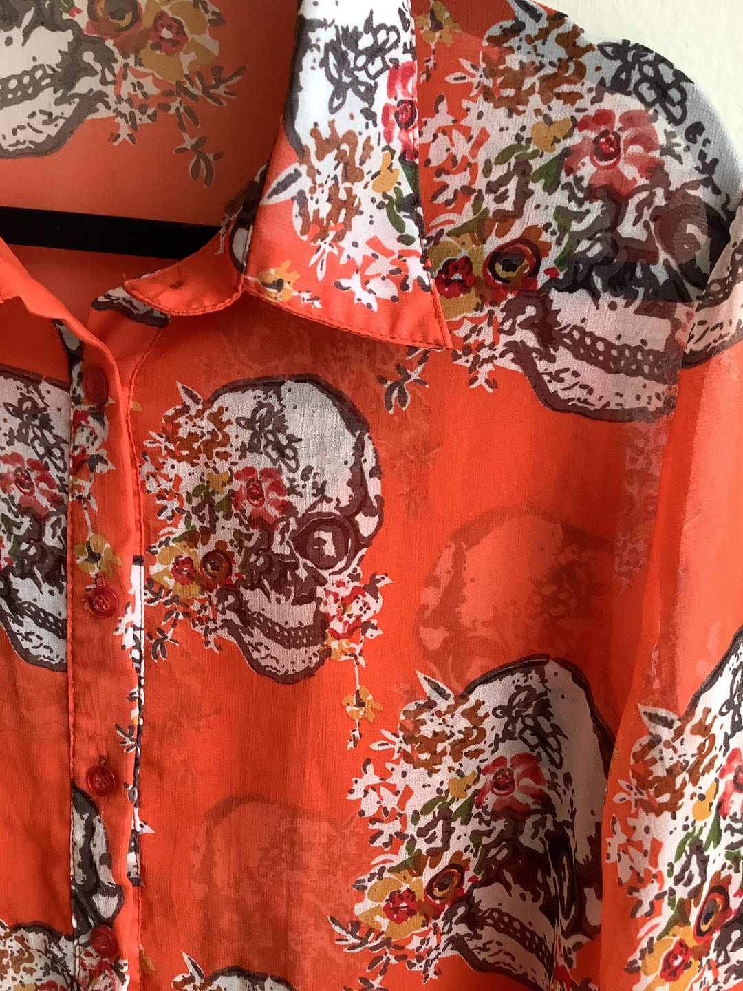 Candy Couture Floral + Skull Shirt