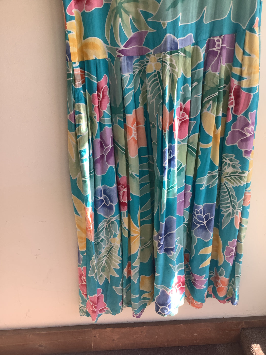 Vintage Tropical Floral Midi Dress