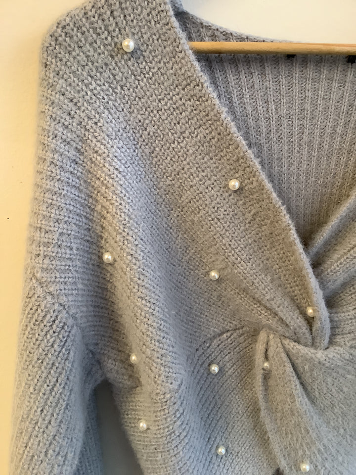 Vintage Pearl Twist Knit Sweater