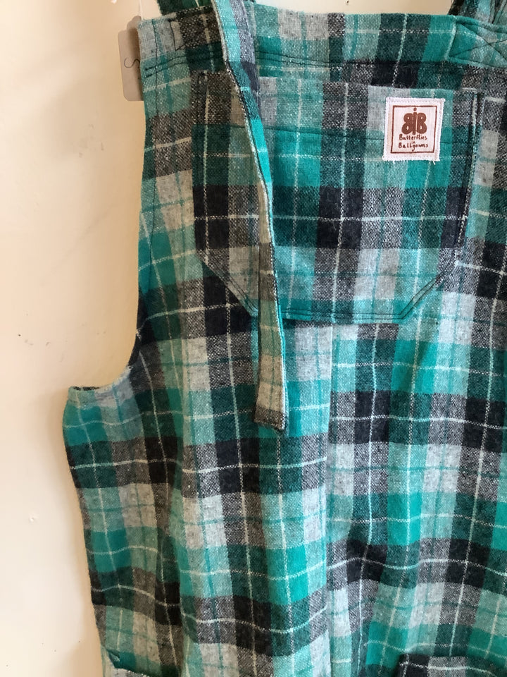 Butterflies in Ballgowns Forest Flannel Overalls